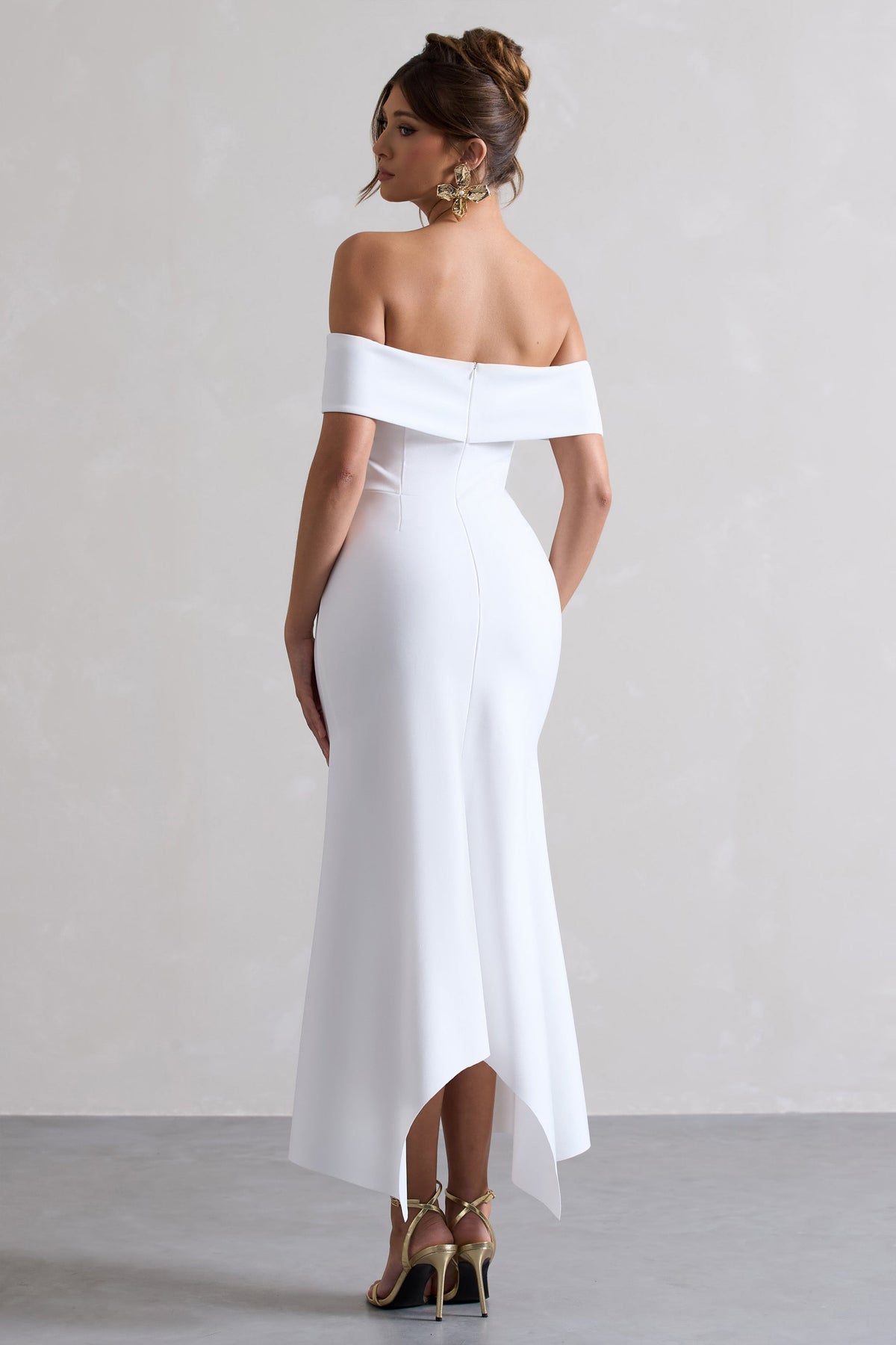 Windsor | Weißes Bardot-Midikleid