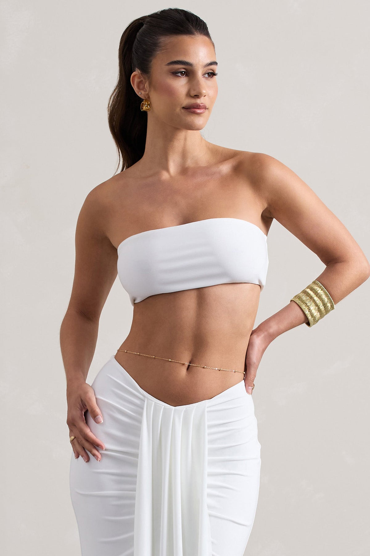 Vada | Weißes Bandeau-Crop-Top