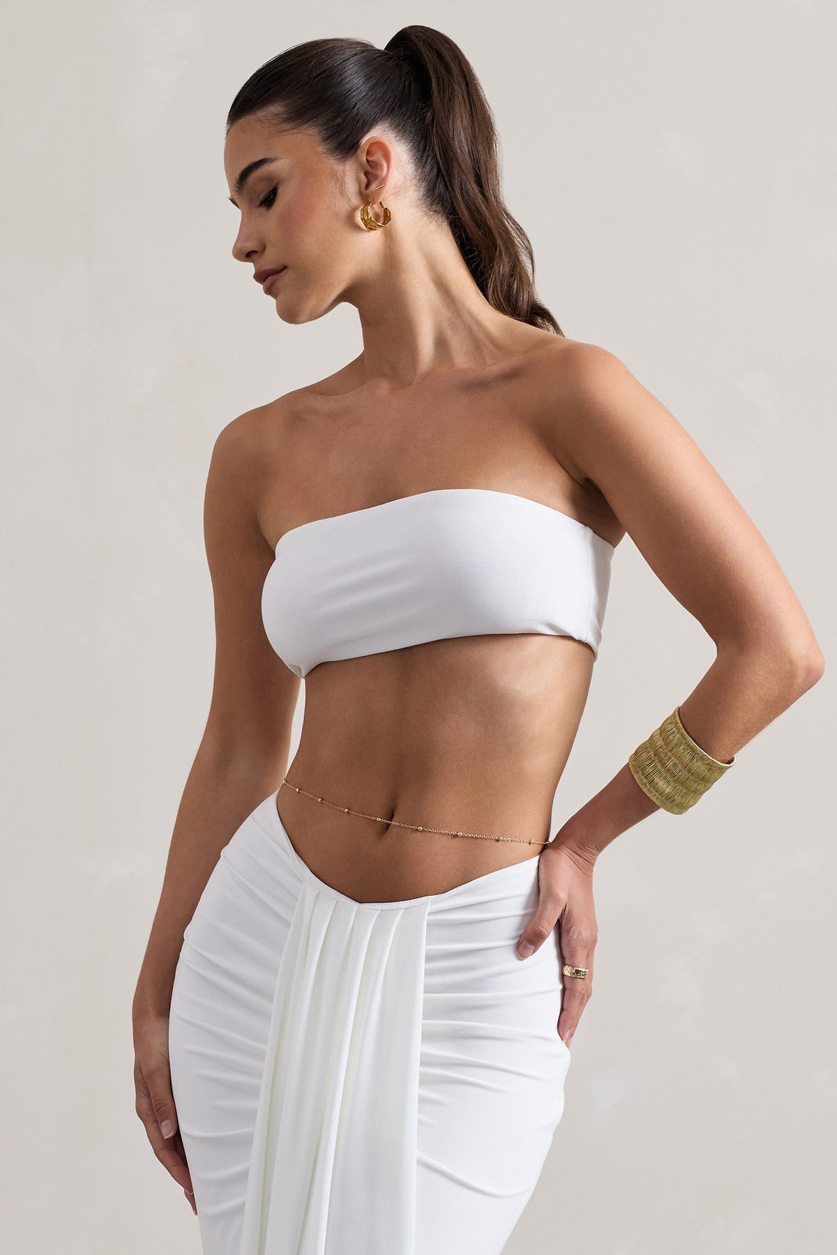 Vada | Weißes Bandeau-Crop-Top