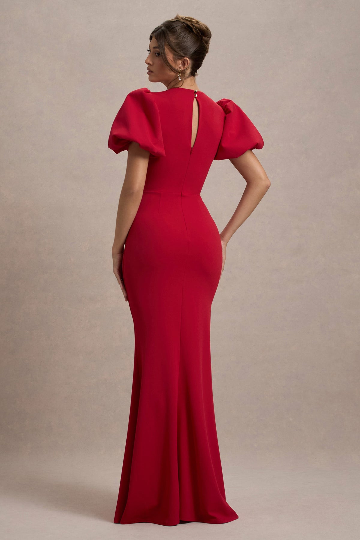 Love Letters | Rotes Maxikleid mit Puffärmeln