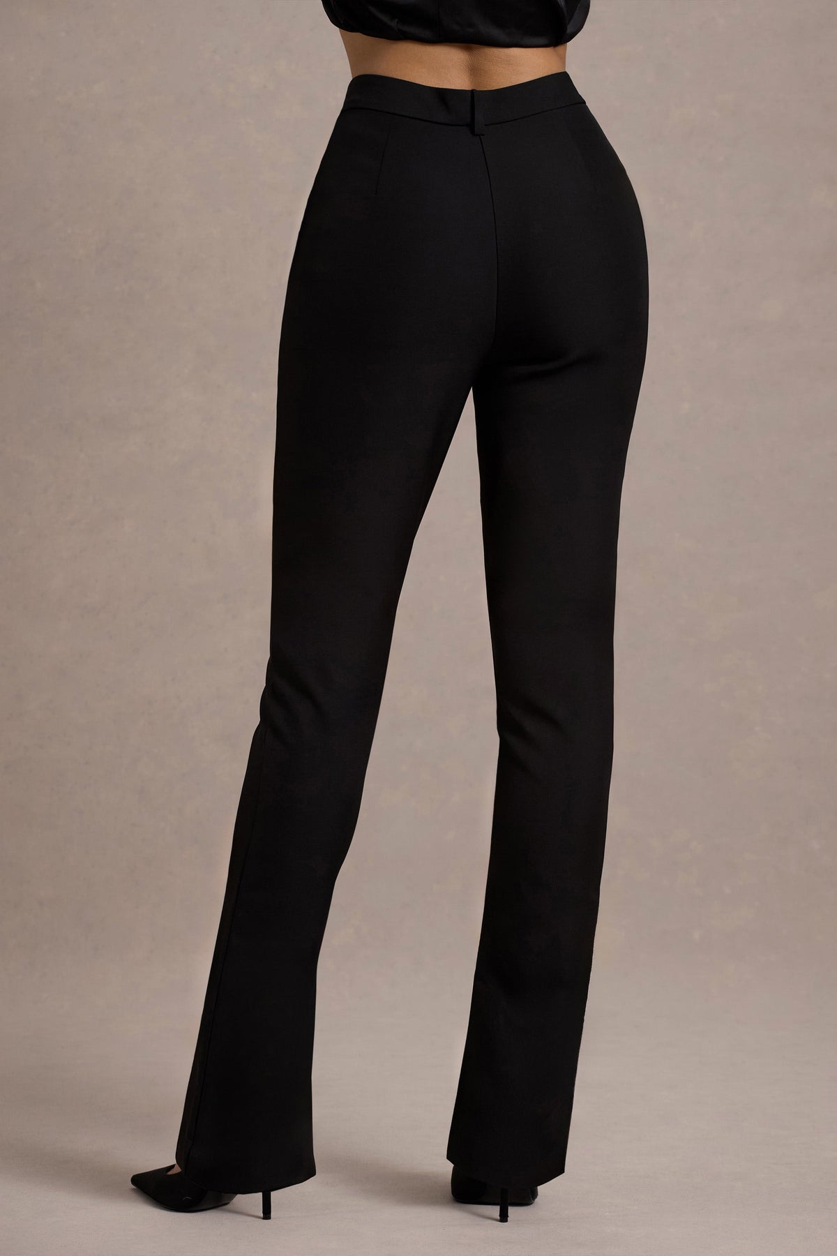 Wonder Woman | Schwarze High-Waist-Hose mit geradem Bein und Schlitz am Saum