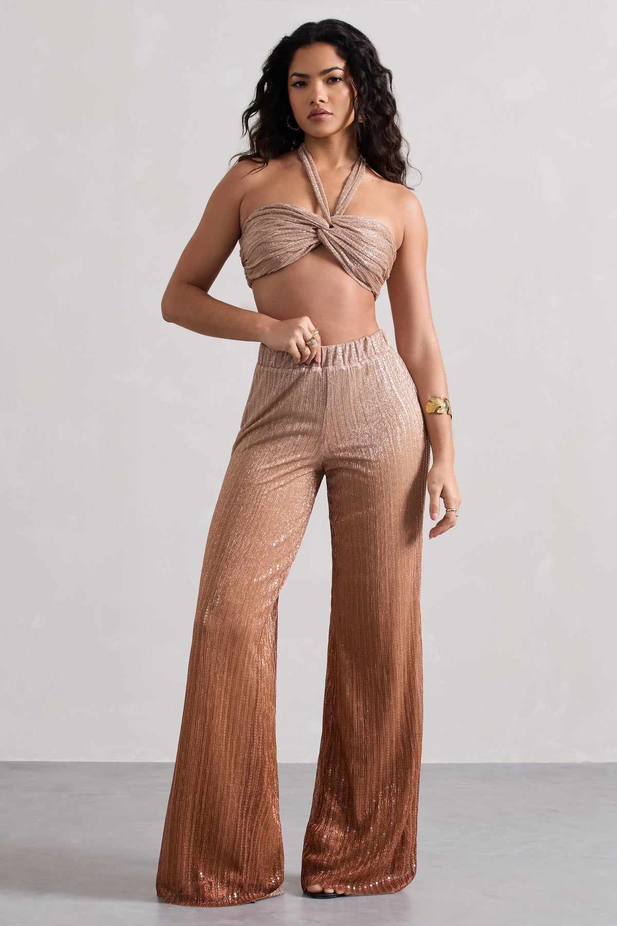 Connection | Goldene Metallic-Ombre-Hose