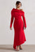Lou | Rotes Maxikleid mit einer Schulter und asymmetrischem Schnitt