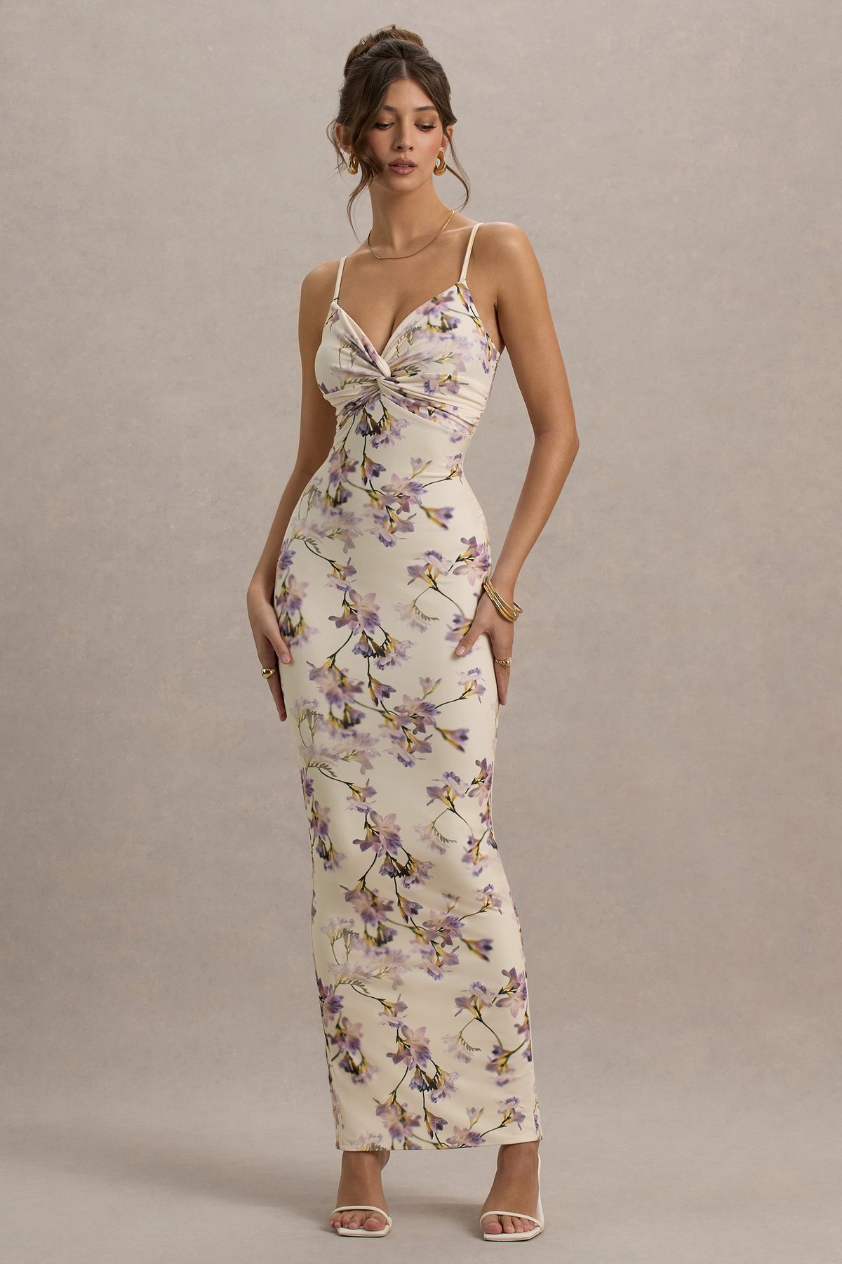 Luz | Maxikleid mit Zitronenblumenmuster und Trägern