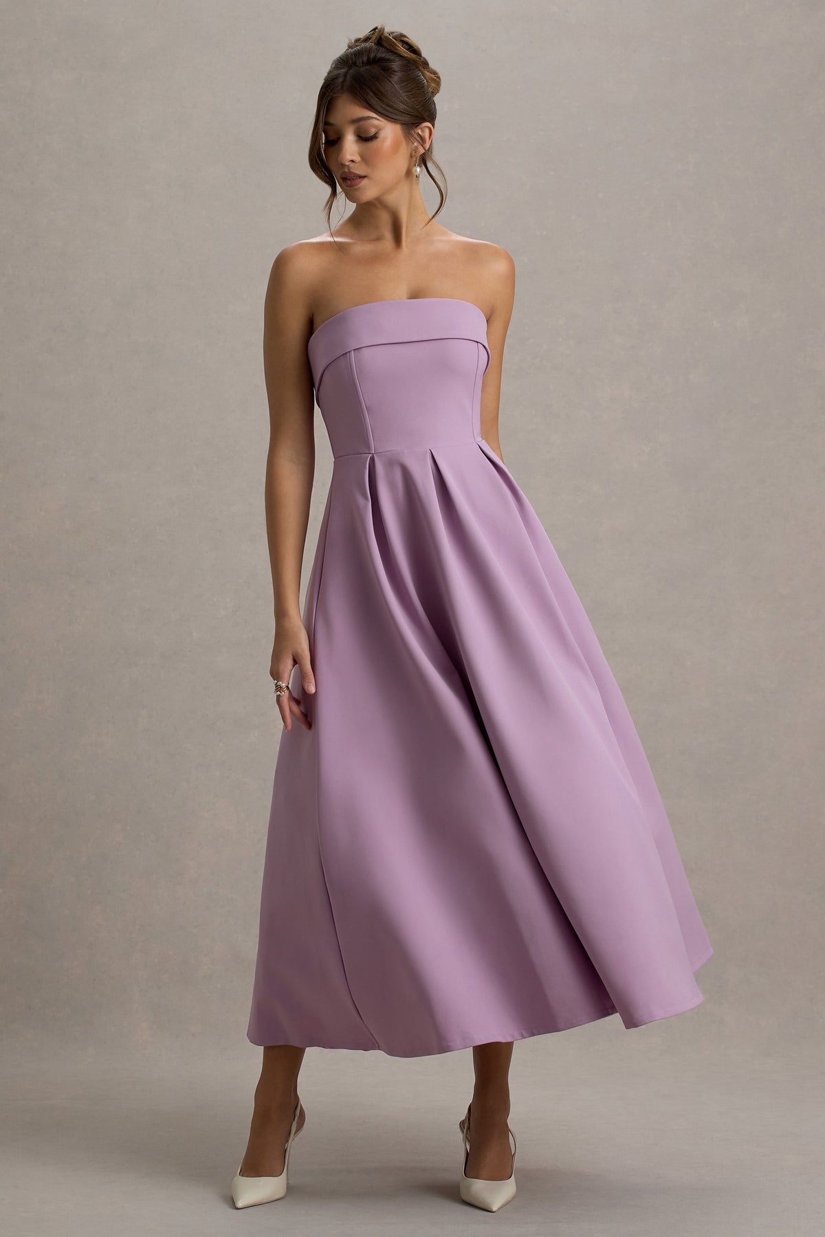 Annalise | Lila Bandeau-Skater-Midikleid