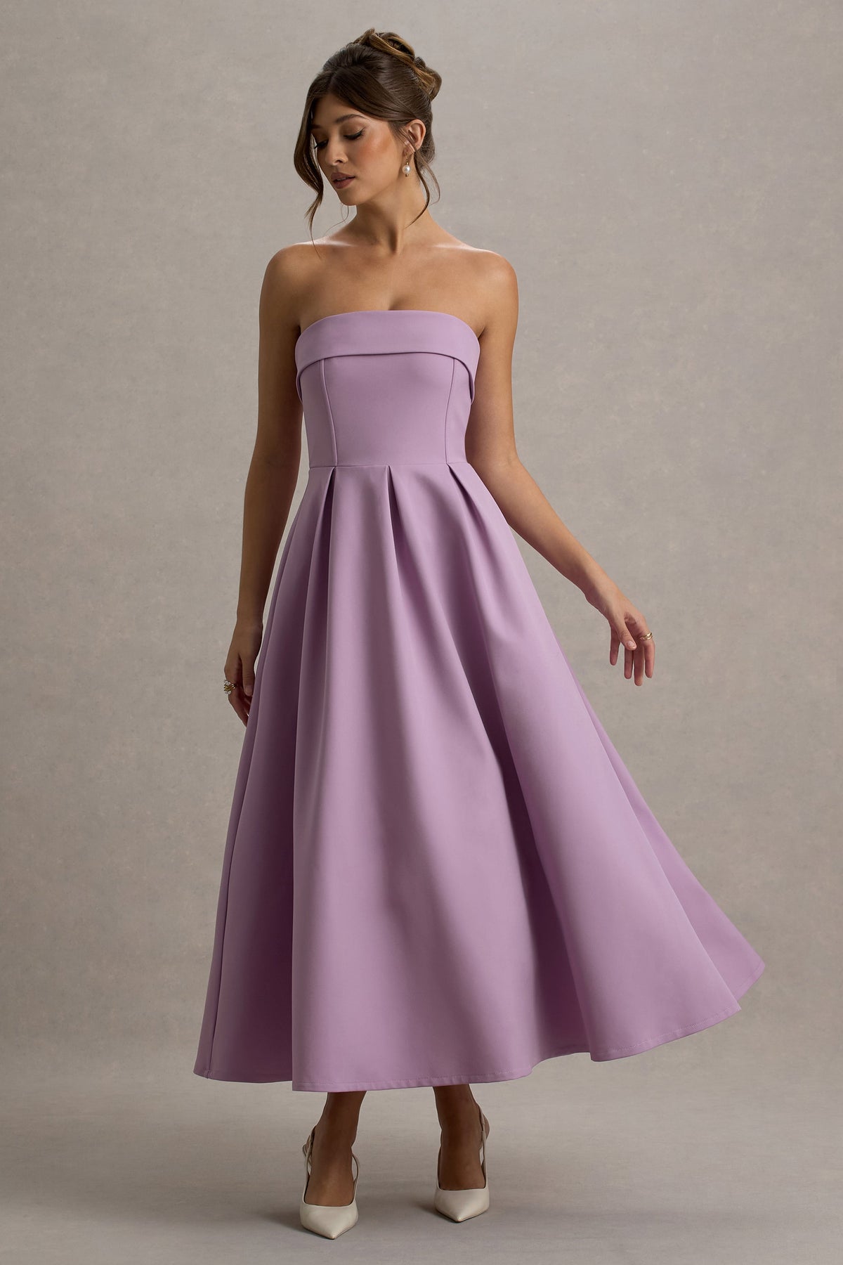 Annalise | Lila Bandeau-Skater-Midikleid