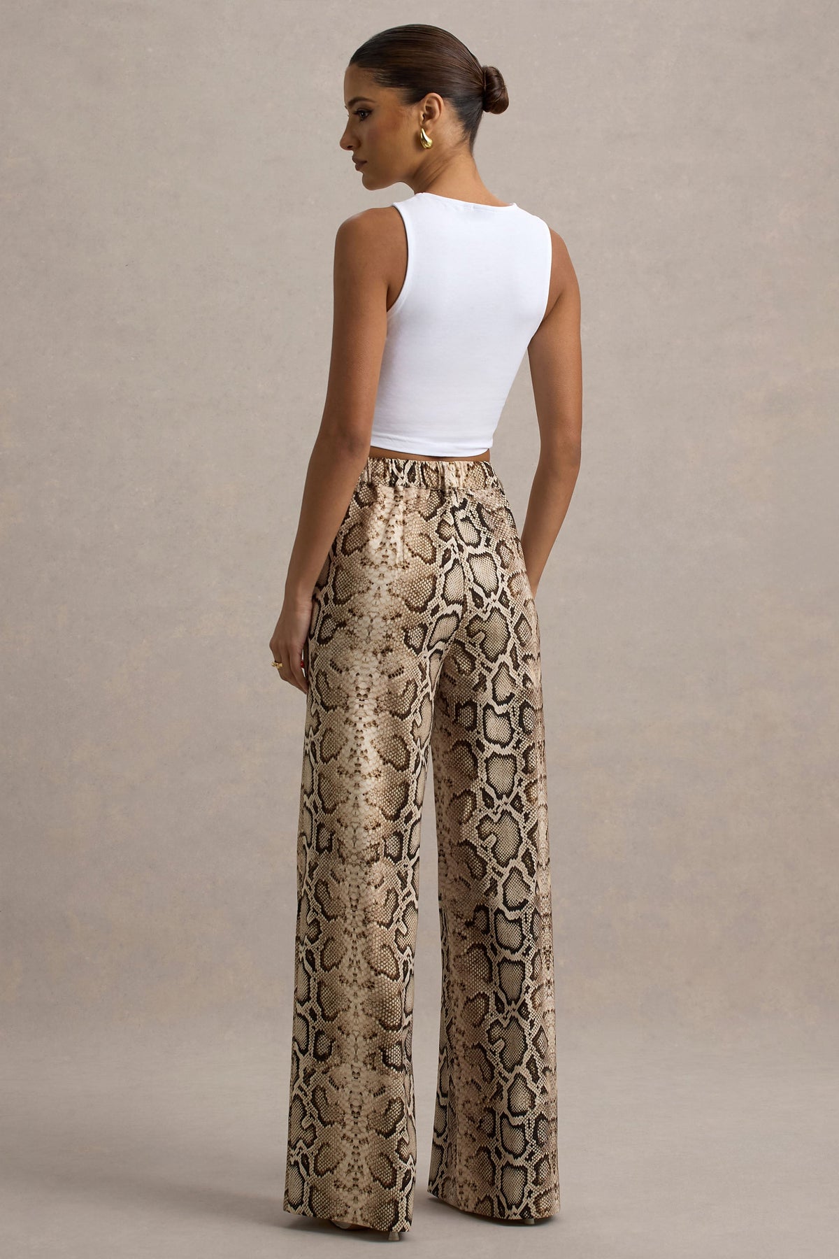 Shaniya | Schlangenprint-Hose mit weitem Bein