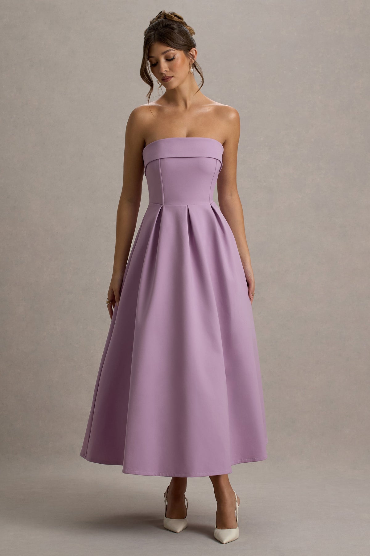 Annalise | Lila Bandeau-Skater-Midikleid