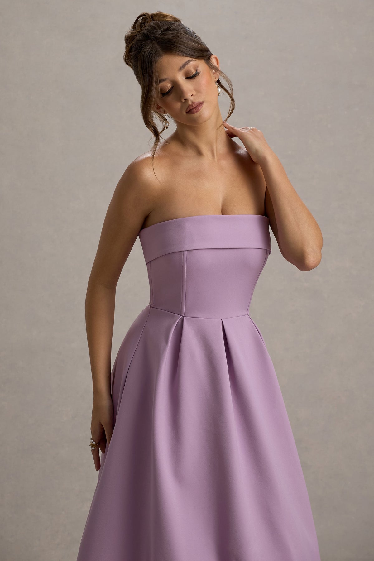 Annalise | Lila Bandeau-Skater-Midikleid
