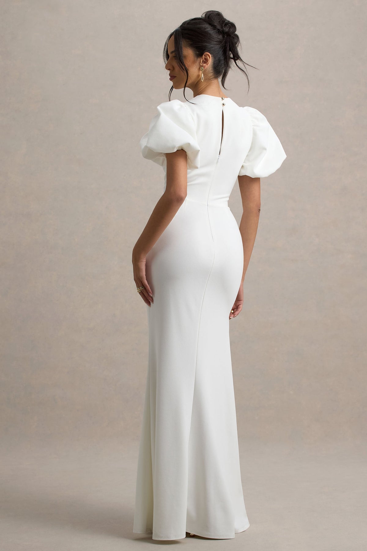 Love Letters | Weißes Maxikleid mit Puffärmeln
