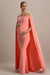Radiance | Coral Bardot-Umstands-Maxikleid mit Cape