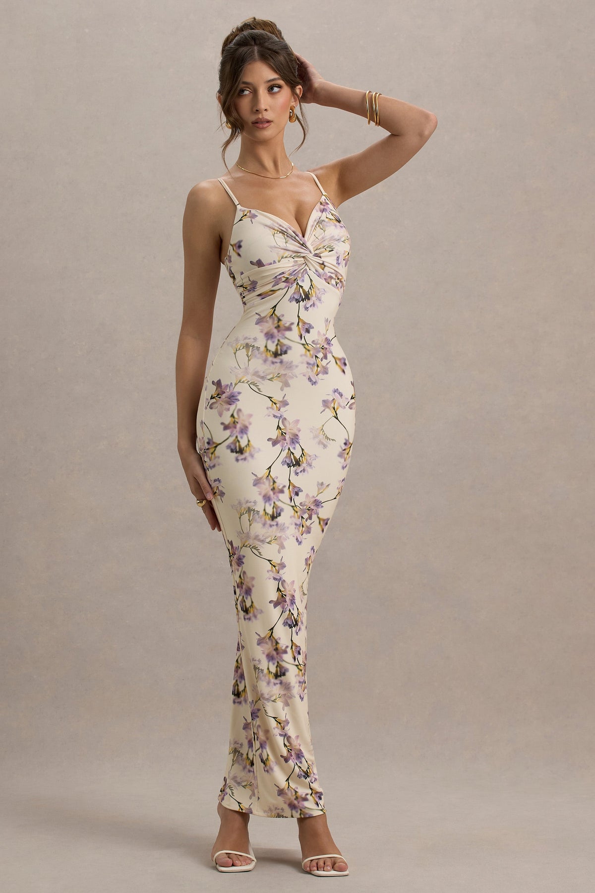 Luz | Maxikleid mit Zitronenblumenmuster und Trägern