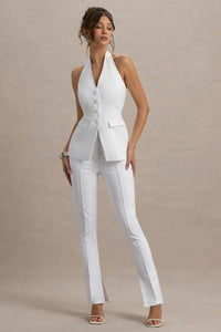 Carina | Weiße, maßgeschneiderte Hosen mit ausgestelltem Bein