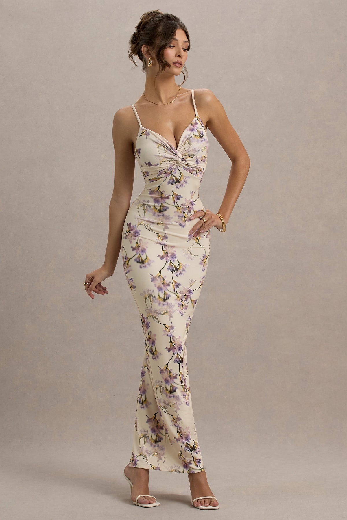 Luz | Maxikleid mit Zitronenblumenmuster und Trägern