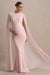 Currant | Rosa Umstands-Maxikleid mit Rundhalsausschnitt und Cape