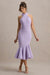 Valletta | Fliederfarbenes Halterneck-Midikleid mit Rüschenbesatz