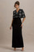 Agnella | Schwarzes Maxikleid mit Verzierungen und V-Ausschnitt