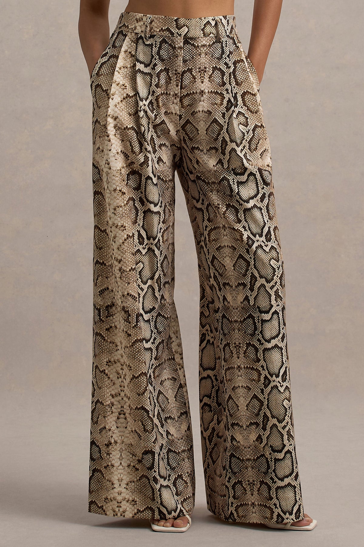 Shaniya | Schlangenprint-Hose mit weitem Bein