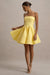 Bruna | Zitronengelbes Skater-Minikleid mit Bandeau-Oberteil